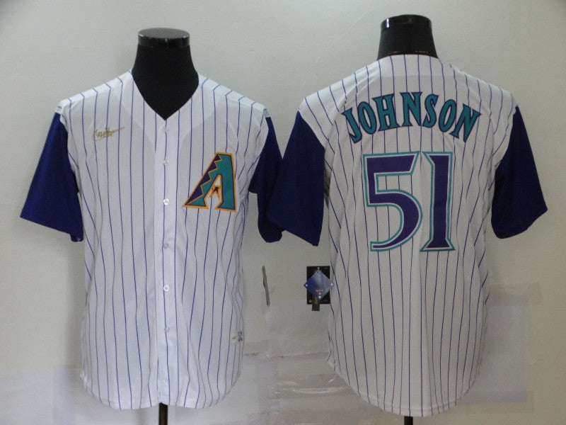 Men's Arizona Diamondbacks Randy Johnson #51 White Baseball Jersey